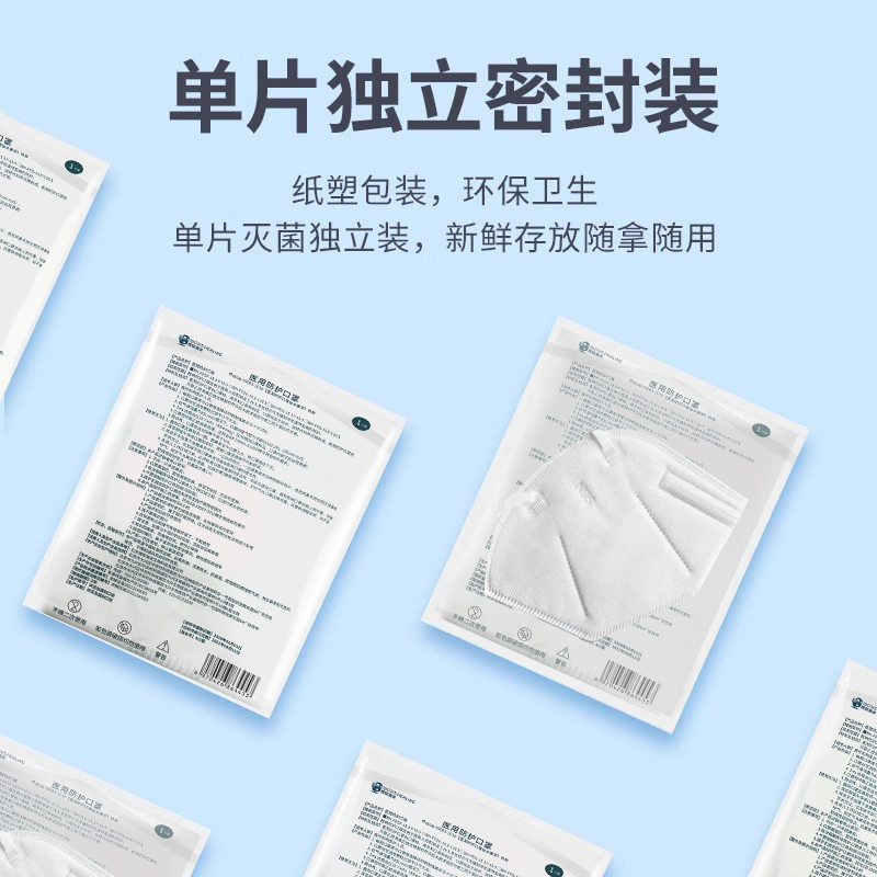 n95医用灭菌防护口罩一次性医疗级别成人秋冬外科口罩5层独立包装 - 图2