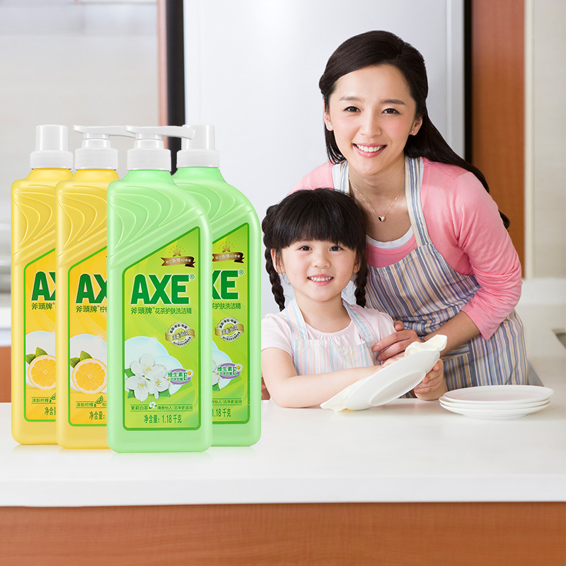 AXE/斧头牌洗洁精柠檬1.18kg*2+花茶1.18kg*2可洗果蔬洗碗液厨房 - 图2