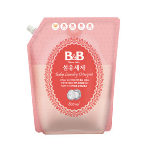 韩国进口B＆B/保宁婴儿用品宝宝洗衣液800mL袋装BB温和植物成分