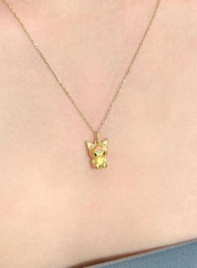 可爱卡通公仔项链女轻奢小众设计感时尚学生锁骨链钛钢2025年新款