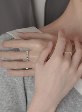 小王子和玫瑰情侣戒指s925纯银小众设计开口对戒指环送男女友礼物