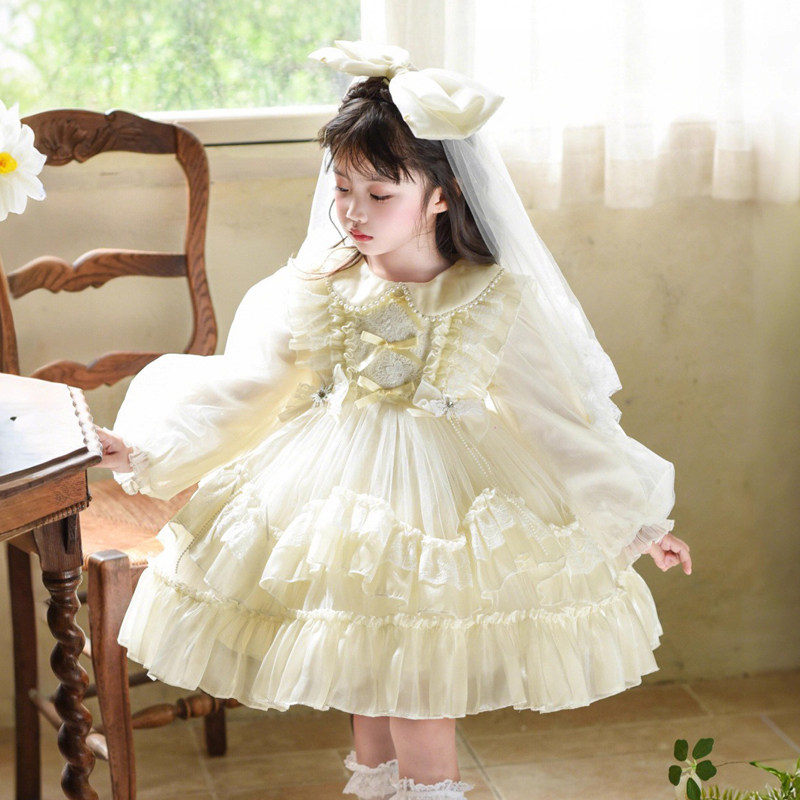 女童洛丽塔公主裙秋装2025新款粉色儿童生日礼物连衣裙网纱蓬蓬裙,淘宝优惠券,粉丝福利购,淘宝优惠卷