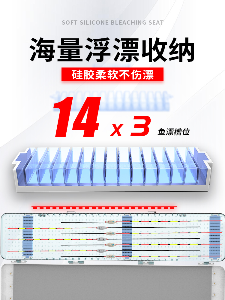 三层多功能浮漂盒大容量子线盒主线鱼漂盒套装全套三合一鱼具用品 - 图0