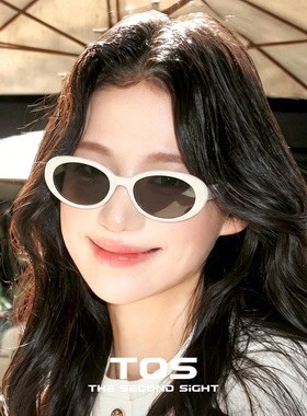 白色偏光防紫外线猫眼太阳镜女