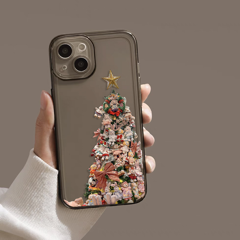 圣诞树适用iPhone17苹果15手机壳16ProMax荣耀100华为Mate60情侣13镜面X100公仔P70星黛露90补妆oppo玲娜贝儿 - 图2