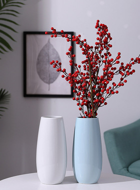 简约挂件新款家居客厅装饰品仿真假花干花插花摆件工位茶几陶瓷