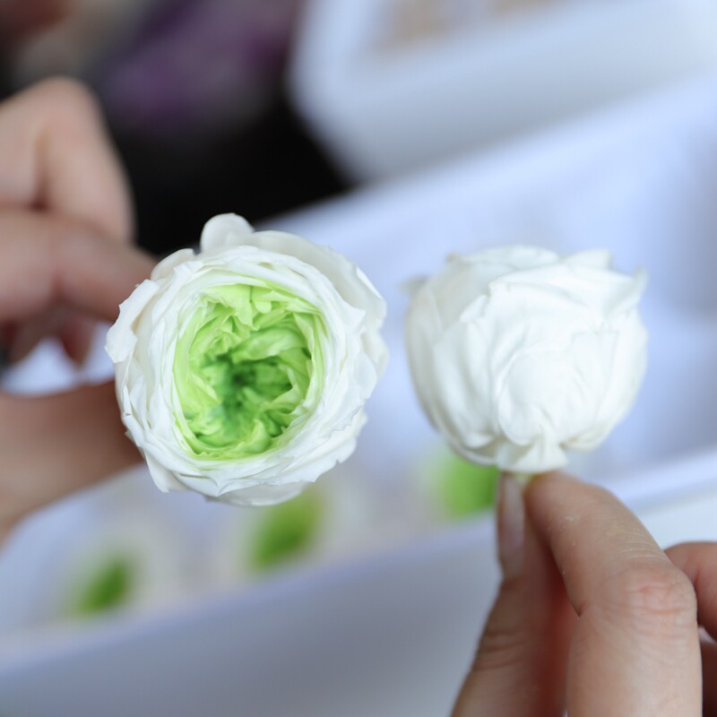 等花来国产A级4-4.5cm材料包diy车挂七夕情人节永生花奥斯汀玫瑰