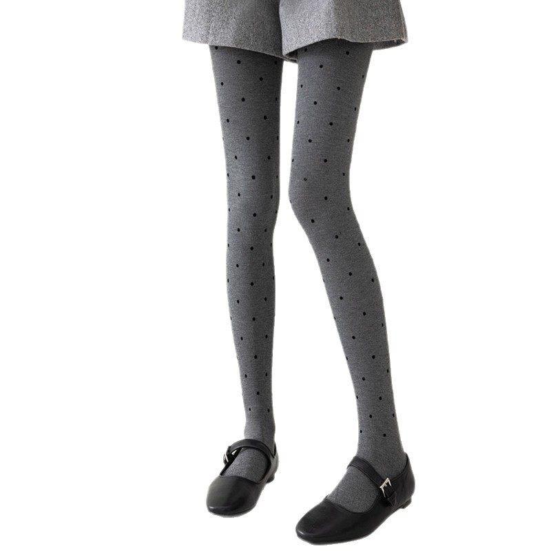 灰色波点miu系穿搭秋冬加厚保暖外穿打底裤显瘦竖条纹压力连裤袜,淘宝优惠券,粉丝福利购,淘宝优惠卷