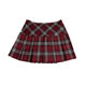 American plus size skirt red plaid pleated skirt slimming