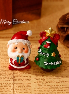 新款圣诞树脂小房子圣诞老人商店微景观树脂摆件圣诞装饰品礼物