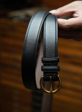 luling手工皮具定制制作进口头层牛皮女士腰带皮带