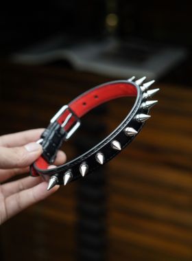 卢令皮艺工作室choker定制朋克摇滚铆钉项圈皮质颈圈项链LULING