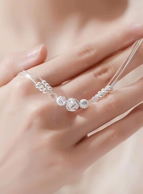 多层雕花转运珠手链女生手饰小众设计 简约轻奢精致时尚饰品