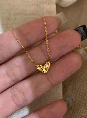 爱心项链高级设计少女感轻奢小众精致百搭时尚气质锁骨链跨境专供