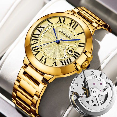 瑞士机芯全自动机械感手表男士腕表轻奢蓝气球镂空防水商务手表 - 图2