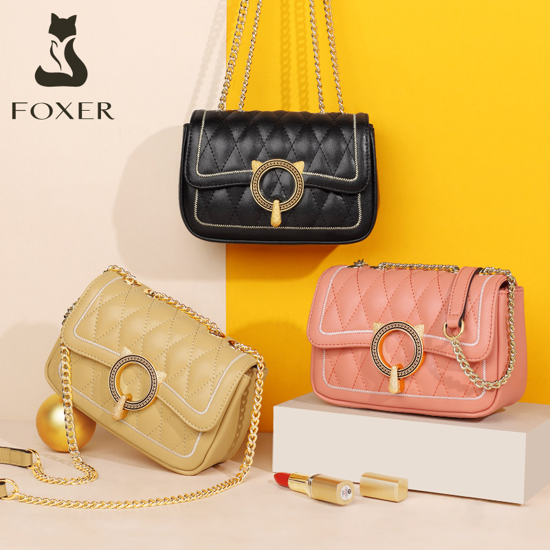 金狐狸夏季2020新款潮菱格斜挎小包 金狐狸仕美克女士包袋