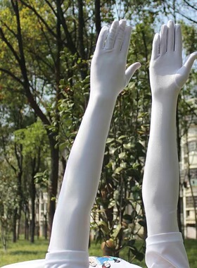 夏季冰丝薄款防晒手套女士全指长款透气防紫外线开骑车弹力袖臂套