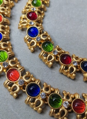 中古夸张琉璃手链项链高品质轻奢小众饰品