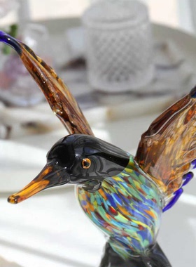 意器琉璃摆件蜂鸟复古可爱