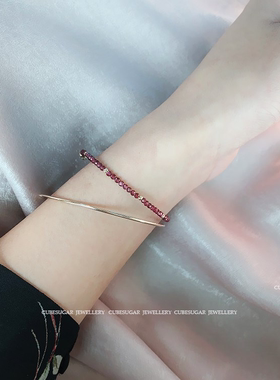 黑白红绿金蓝尖晶砂石女串手链