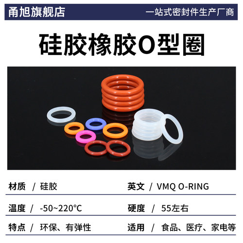 铁红色硅胶O型圈密封圈外径55/90*3.5mm耐高温防水耐老化减振O圈 - 图0