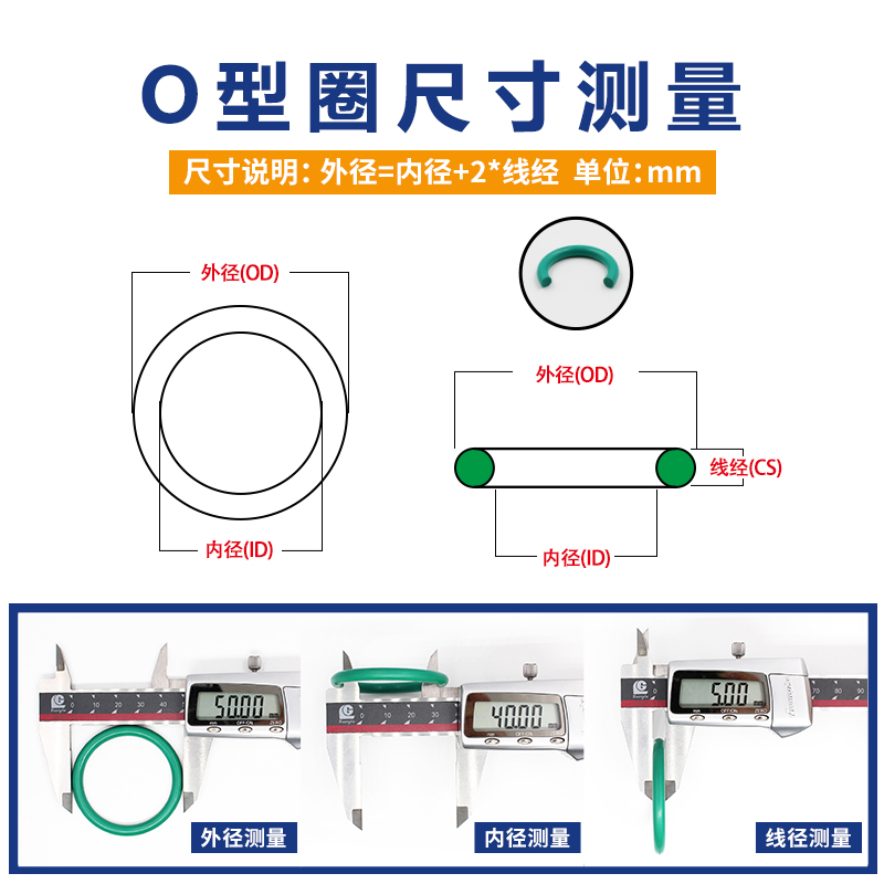 绿色氟胶O型密封圈内径6-20-35.5*线径2.65mm耐油耐磨耐压耐高温 - 图1