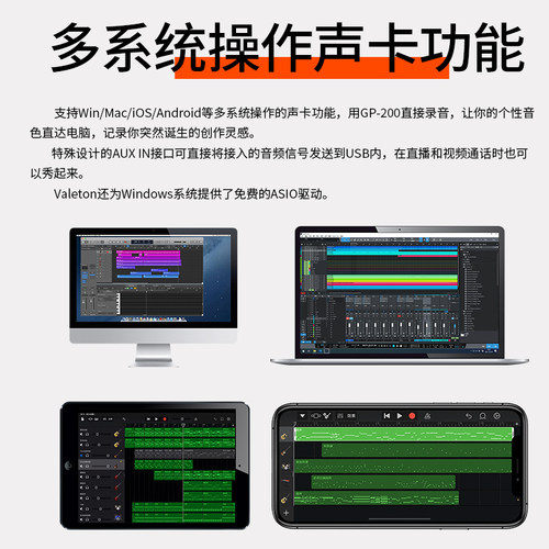 VALETON顽声 GP-200综合效果器 电木吉他贝斯鼓机声卡乐句循环IR - 图2
