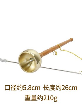 日式引磬木柄台湾引罄铜