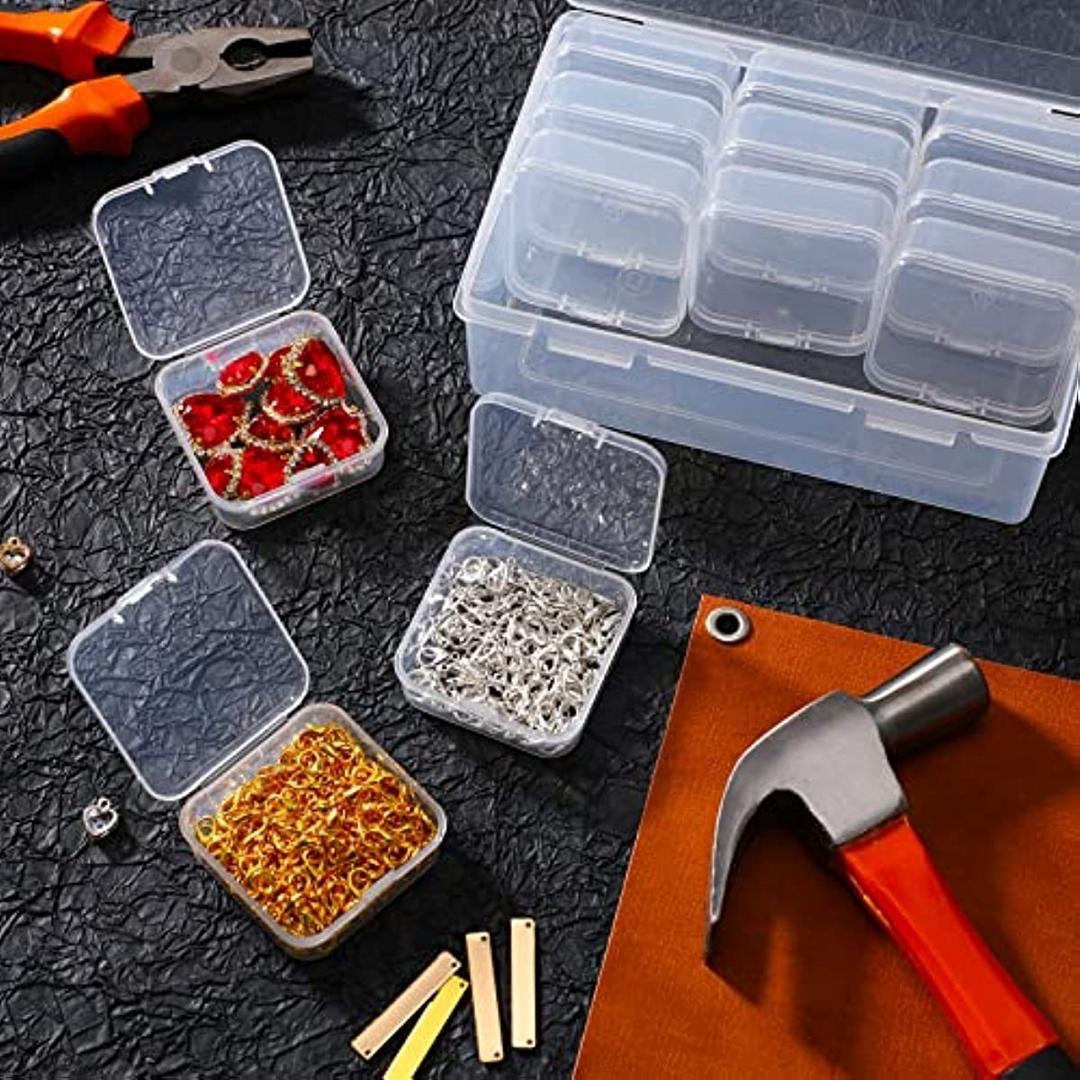 透明塑料组盒独立分类收纳盒套盒DIY产品包装珠子碎钻配件分装盒 - 图3