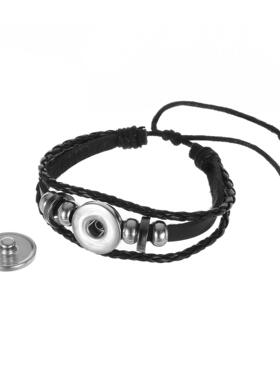 欧洲联赛豪门足球队logo时光宝石手工编织皮绳手链 欧美复古饰品