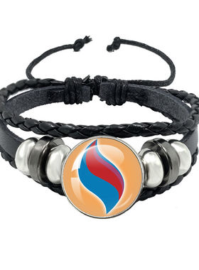 Pokemon宝可梦黑色皮绳按扣手链超级沙奈朵mega进化石手环