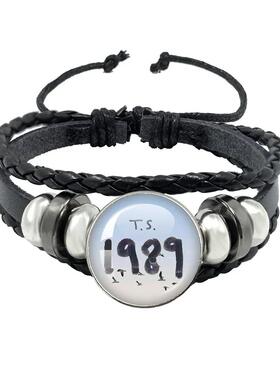 跨境 泰勒斯威夫特手链Taylor Swift专辑相册皮革手链欧美手饰品