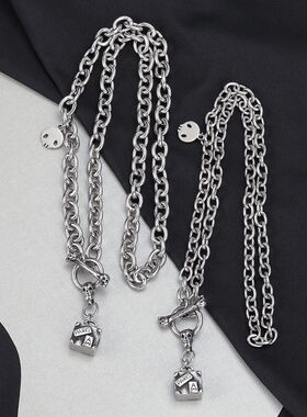 五六角星星圆环幸运骰子POWER金块长方块小金砖金块男女吊坠项链