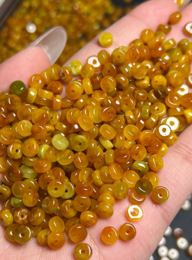 6*3mm黄翡算盘珠隔片巴山玉隔珠