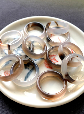 瞳菥饰品玉石指环指圈玛瑙戒指女