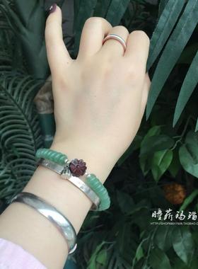 天然东陵玉算盘珠手链玉石手串女