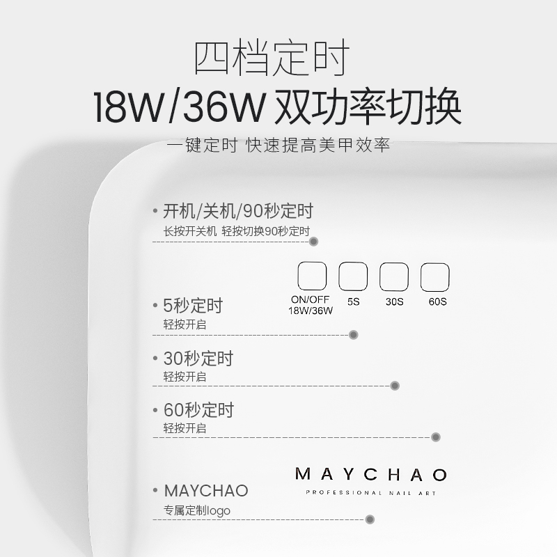 美潮美甲灯光疗机专业甲油胶烤灯速干小型店专用家用紫外线光疗灯 - 图2