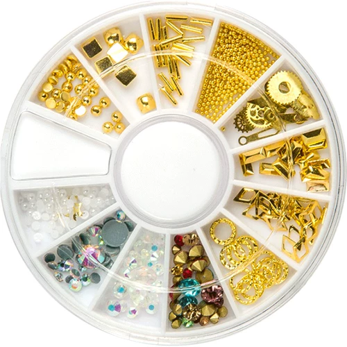 Ретро блестящие бусины для маникюра, японское трехмерное ювелирное украшение для ногтей