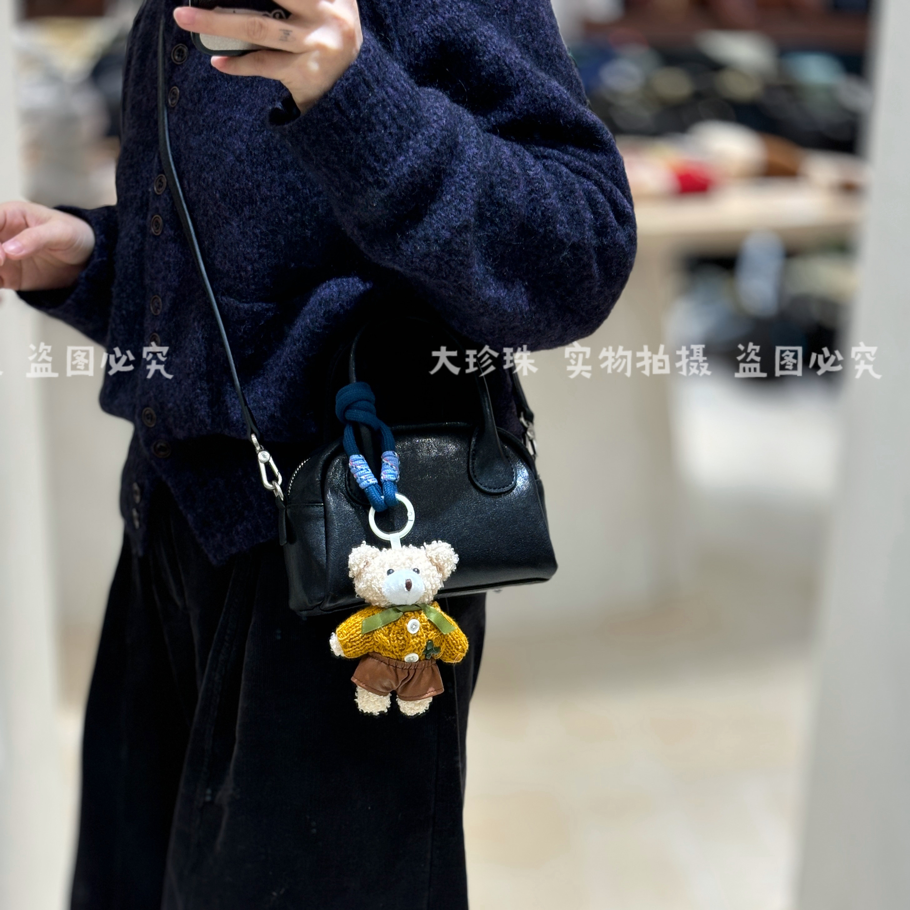 正品2026新款头层植鞣牛皮迷你保龄球包手拎斜挎通勤包贝壳包真皮,淘宝优惠券,粉丝福利购,淘宝优惠卷