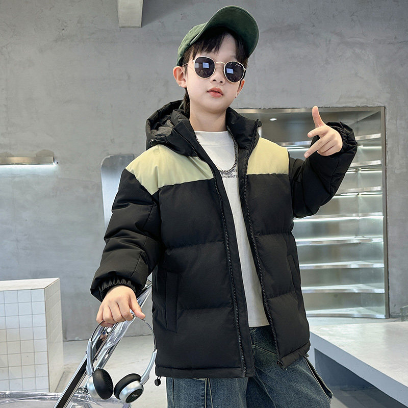 GILE儿童男童羽绒服冬季校园运动棉衣拼接中大童学生女童外套棉服,淘宝优惠券,粉丝福利购,淘宝优惠卷