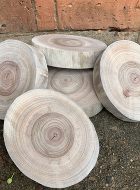 香樟圆木片天然年轮片香樟木片摆件手工打磨diy香樟木切片杯垫