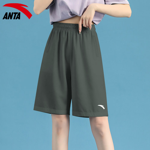 安踏运动五分裤女速干透气薄款跑步体测2026春季新款外穿休闲短裤 - 图0