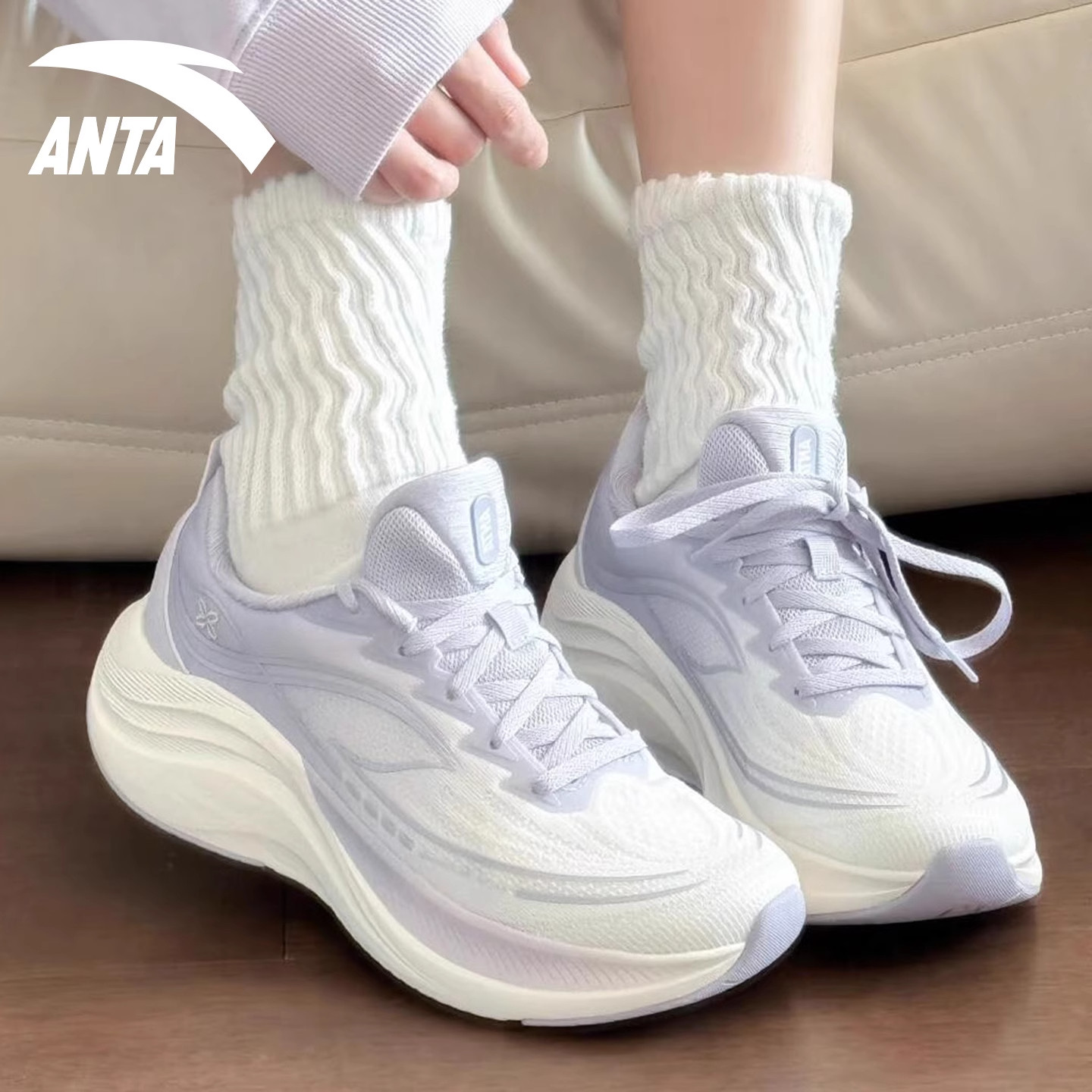 安踏运动鞋女跑步软底叶子6秋冬新款减震回弹轻便透气有氧跳绳鞋,淘宝优惠券,粉丝福利购,淘宝优惠卷