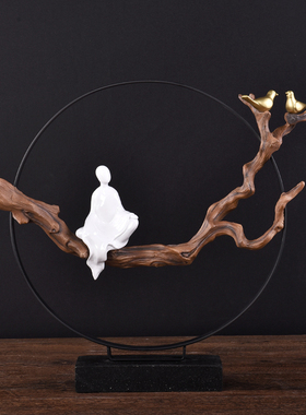 禅意花瓶摆件客厅玄关家居装饰品