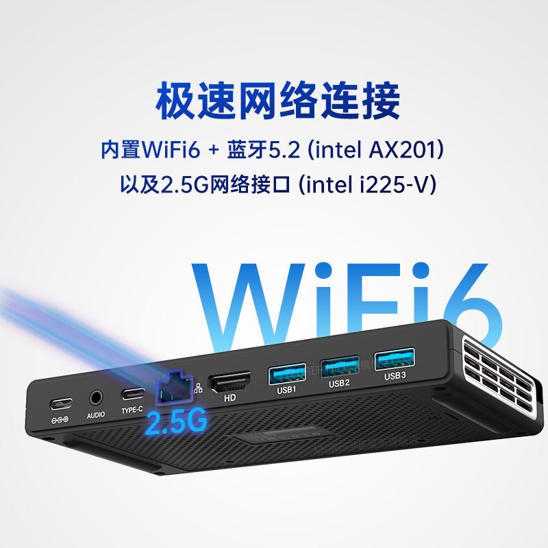 MOREFINE摩方M6迷你小主机12代N100 N200微型口袋电脑便携wifi6 - 图2