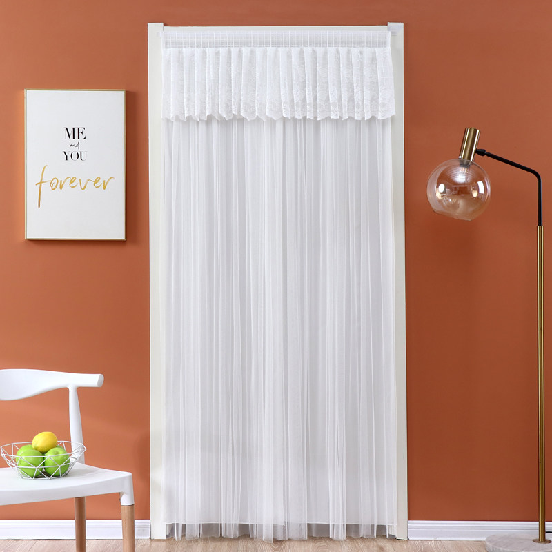 免打孔纱门帘透光不透人双层蕾丝装饰隔断卧室四季家用防蚊隐私帘,淘宝优惠券,粉丝福利购,淘宝优惠卷
