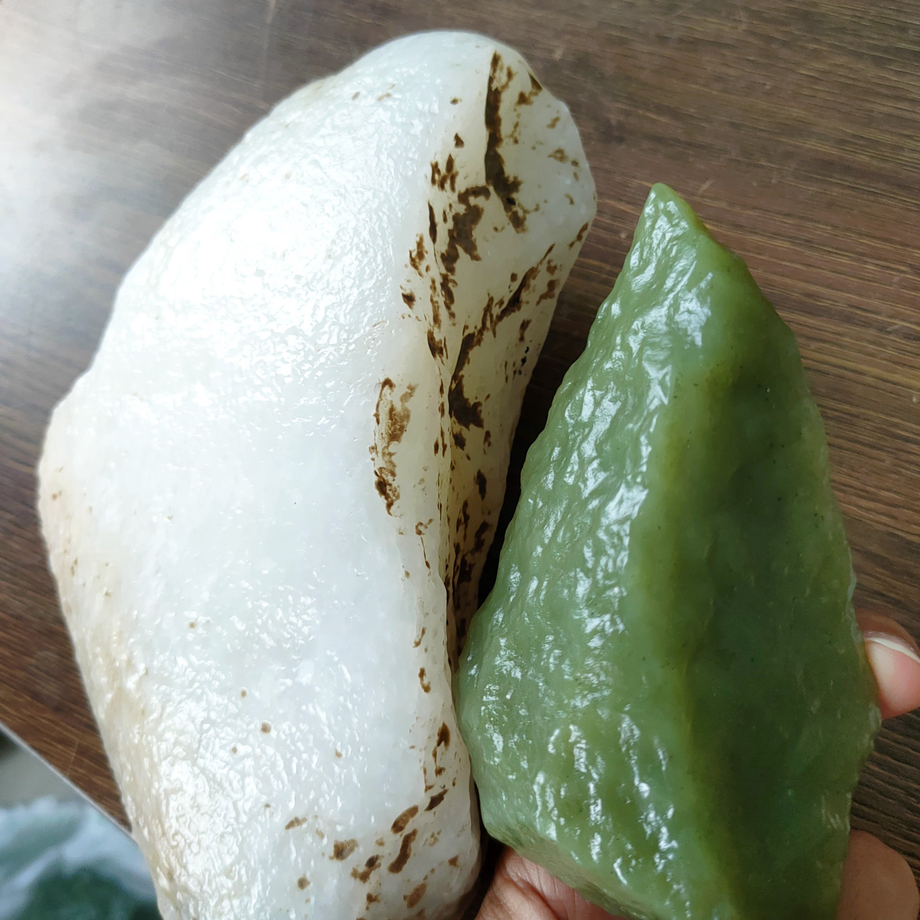 天然新疆和田玉羊脂白玉无修戈壁料原石一级白无修橘子皮无裂戈壁