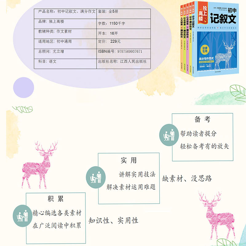 新版独上高楼初中作文课堂作文金句八百例文思泉涌作文中学生初中满分作文人教通用版作文素材360每日美文初中作文我国新概念作文