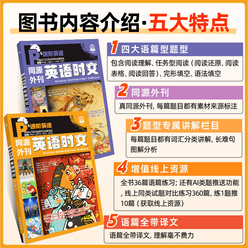 2026 同源外刊英语时文第八辑合订本理想树七年级阅读理解完形填空初中 哈佛英语杂志期刊中考长难句八九年级语法词汇真题测试