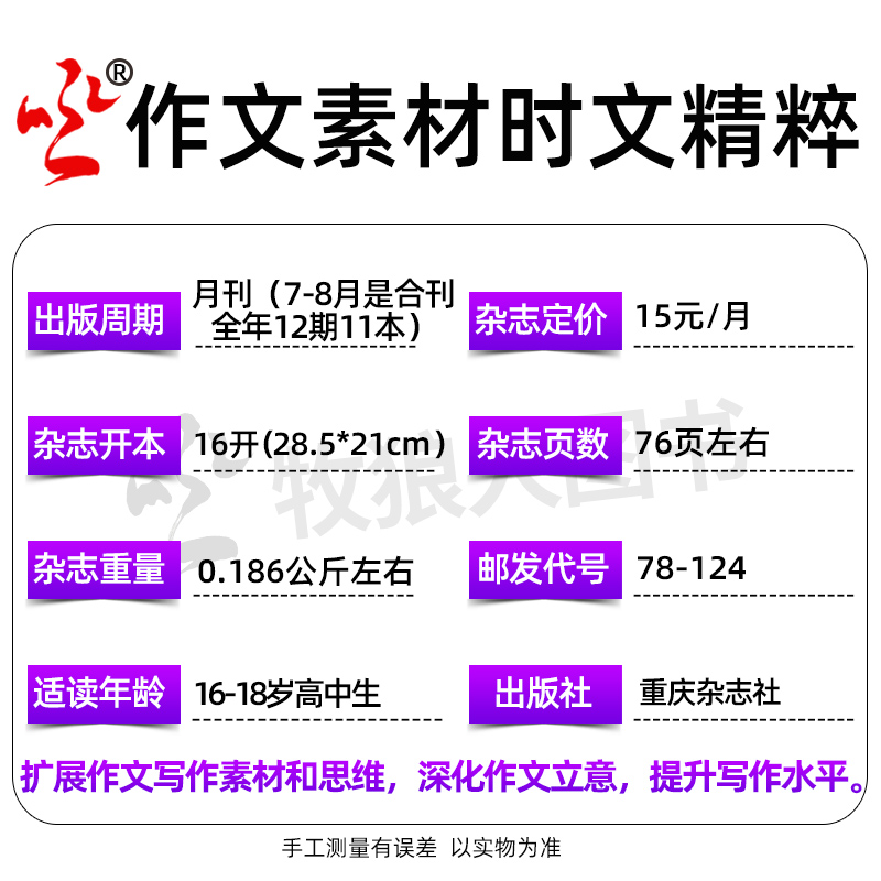 作文素材时文精粹杂志2024年1-6月【另有全年/半年订阅/2023年1-12月】高中学生一二三年级语文高考高分作文押题课堂内外非过刊 - 图2